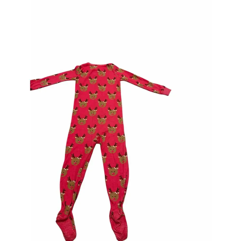 The Children's Place Baby 2T Reindeer Print Long Sleeve Stretchie One Piece